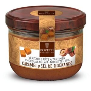 Pâte à tartiner Chocolat au Lait & Caramel sel de Guérande 350g – Bovetti
