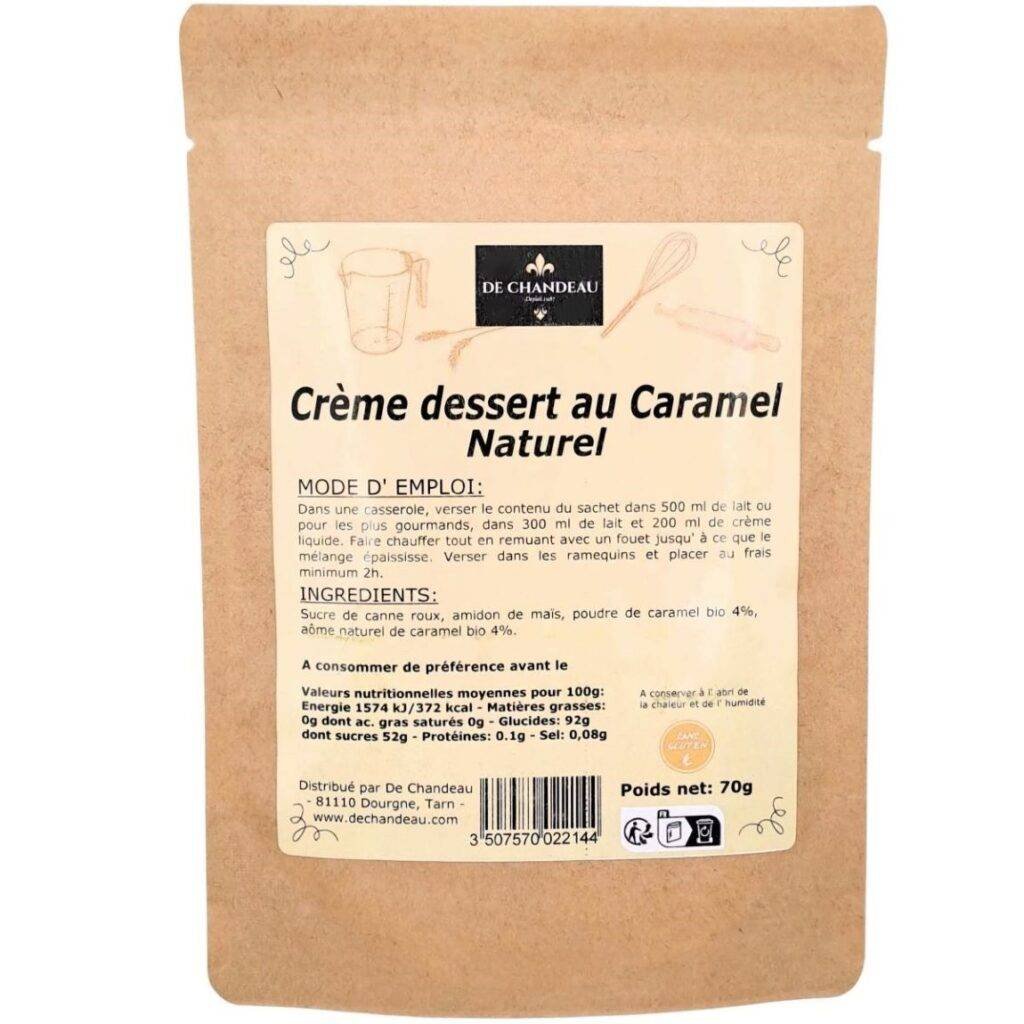 Crème dessert au Caramel sans gluten De Chandeau