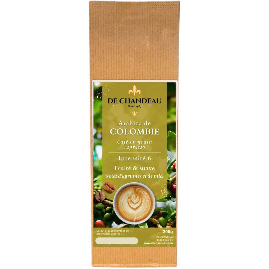 Café de Colombie Excelso en grain | De Chandeau