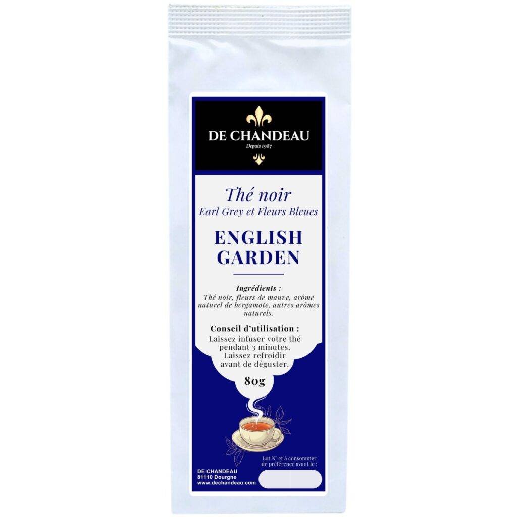 Thé noir Earl Grey et fleurs bleues "English Garden" | De Chandeau