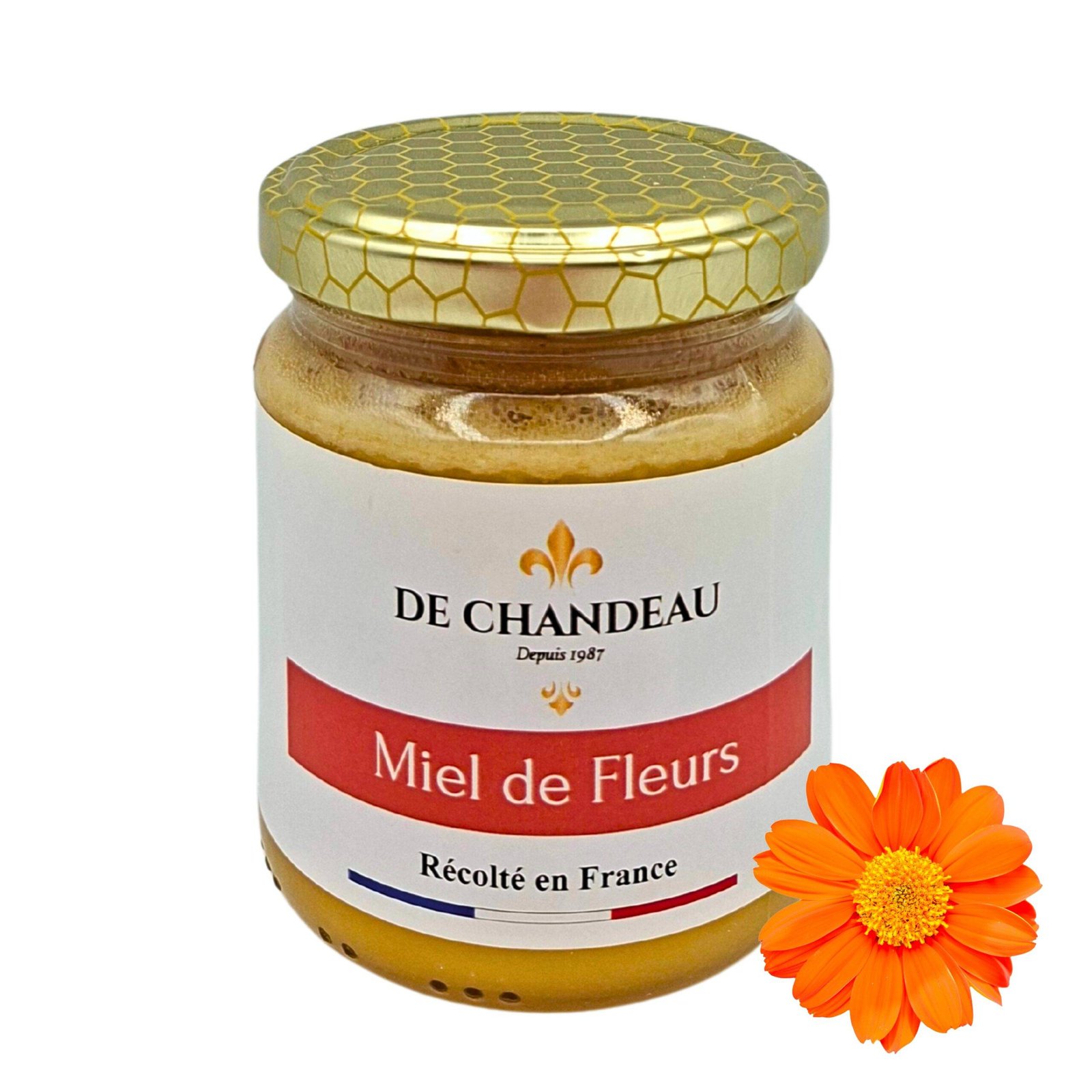 Miel de Fleurs 100% naturel, récolté en France, sans produits chimiques.