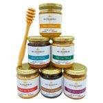 Gamme complète des miels De Chandeau, 100% naturels et récoltés en France, sans produits chimiques.