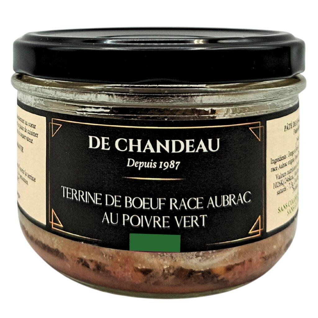 Terrine de bœuf race Aubrac au poivre vert De Chandeau 160g