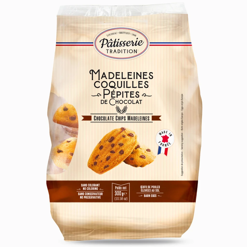 Madeleines Extra Moelleuses aux maxi Pépites de Chocolat 300g Le Guillou De Chandeau