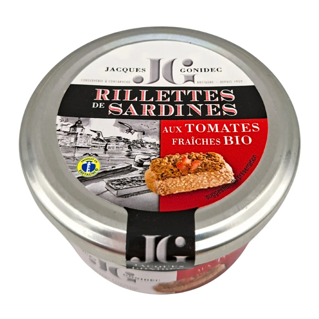 Rillettes de sardines aux tomates fraîches bio Gonidec 90g en pot